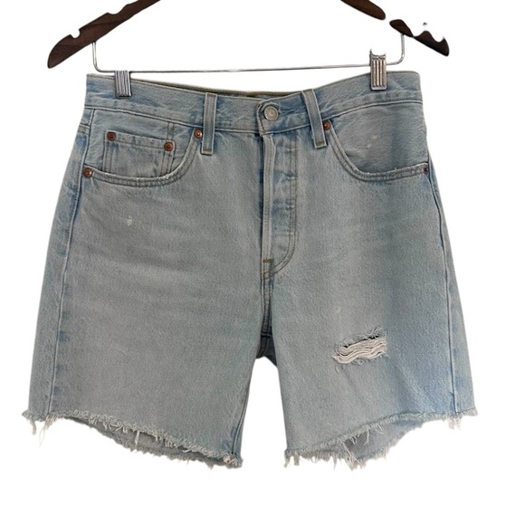 Levi's 501 Women's Mid Thigh Short Luxor Focus- Size 27 - Picture 5 of 13